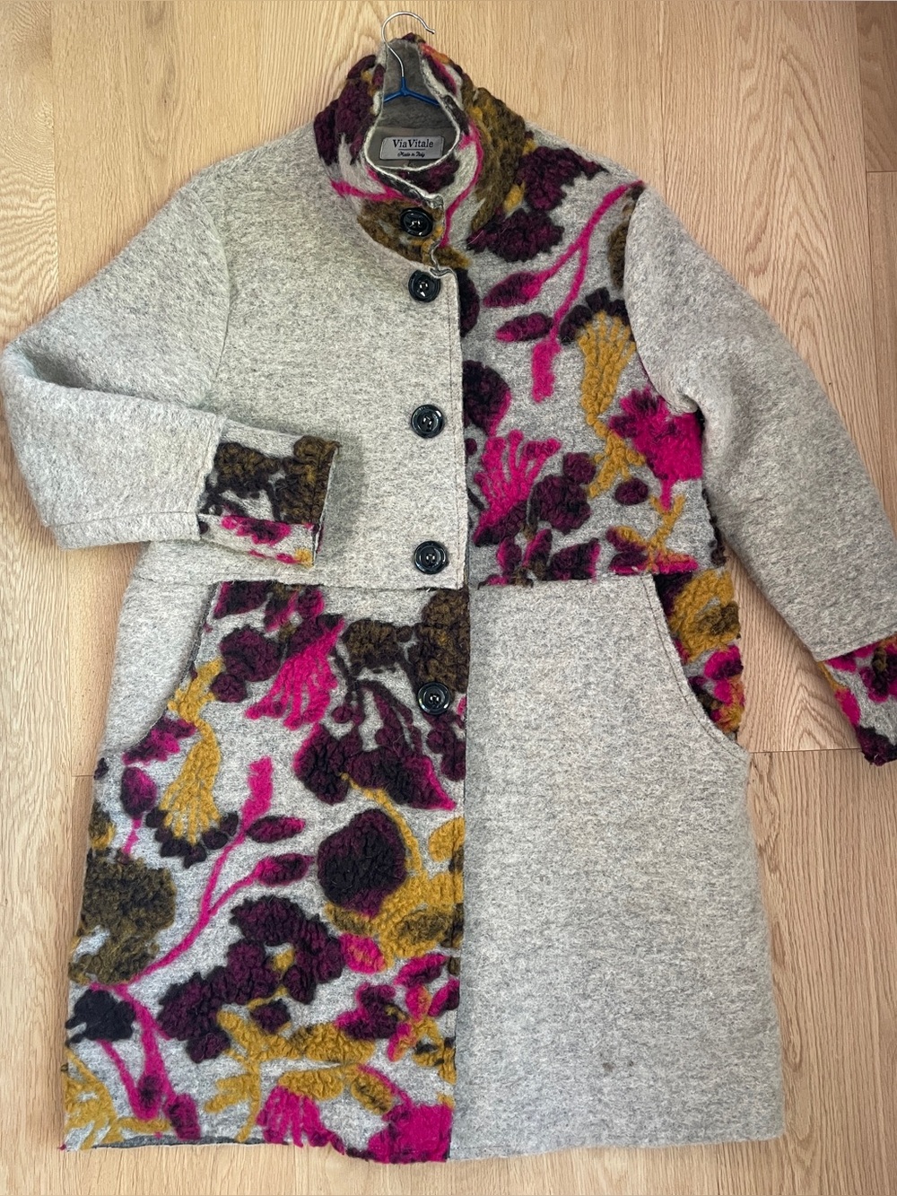 Embroidered Boiled Wool Floral Jacket